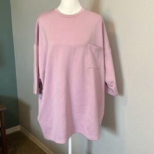 ASOS Oversized Pocket Tshirt in Scuba Size Small Pink